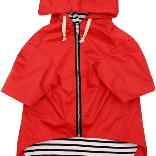Waterproof Raincoat with Harness Hole and Pocket