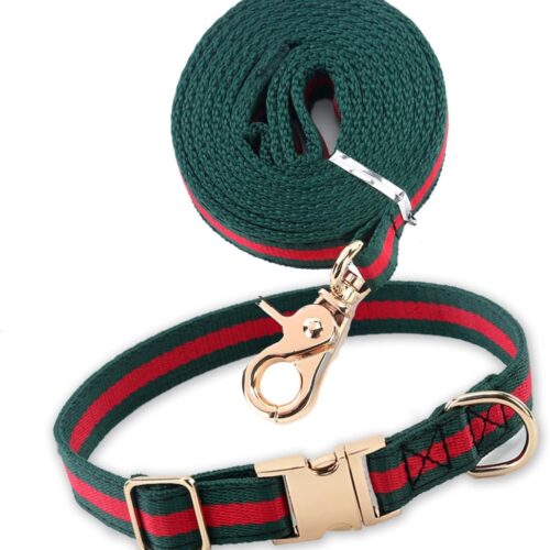 Stylish Adjustable Dog Collar with Metal Buckle, High Density Fabric