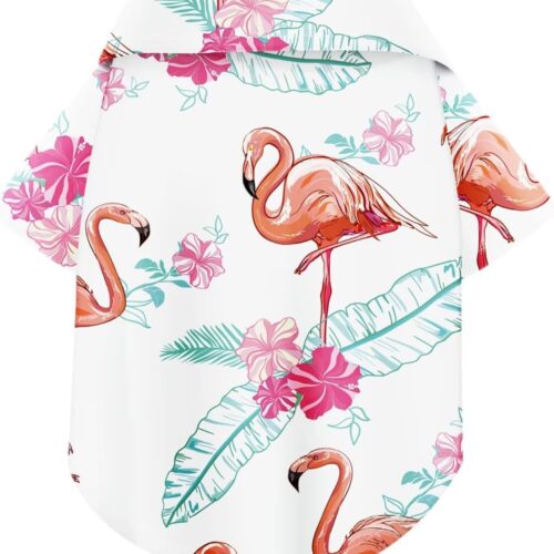 Hawaiian Flamingo Breathable Summer Dog Shirt