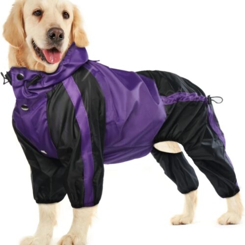 Lightweight 4-Leg Hooded Rain Vest with Leash Hole