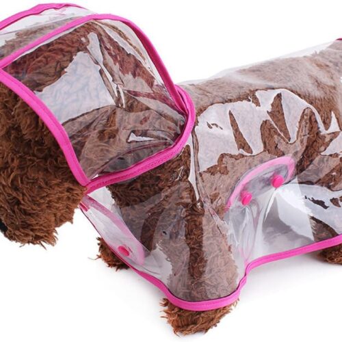 Transparent Pink Raincoat for Small Dogs Cats