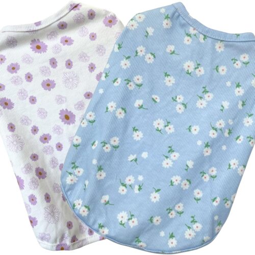 Daisy Flower Print Cotton Pet Tee Shirts