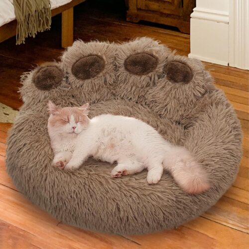 Camel-colored wide ring-style bed