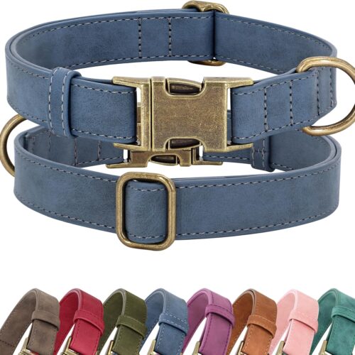 Soft PU Leather Dog Collar, Quick Release